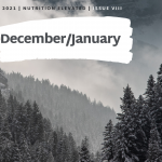 december/january newsletter cover image with rolling hills of pine trees